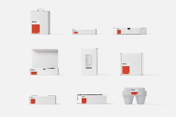 各式各样的牛皮纸硬纸板包装盒子样机81 Box Mockups