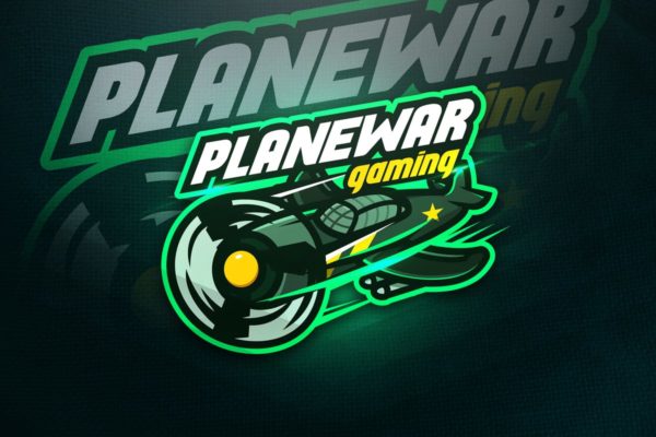 战斗机电子竞技游戏战队队徽Logo模板 Planewar Gaming – Mascot &amp; Esport Logo