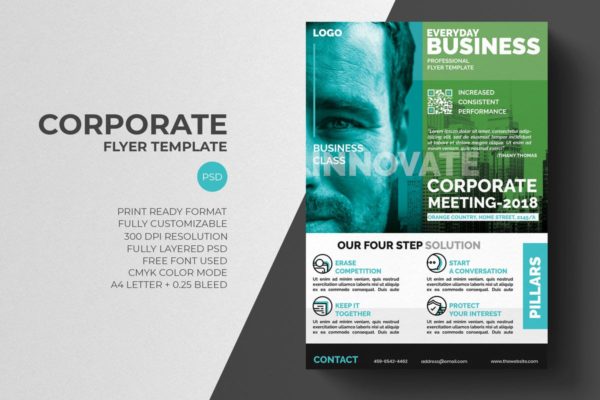 企业宣传海报传单设计模板v7 Corporate Flyer Template