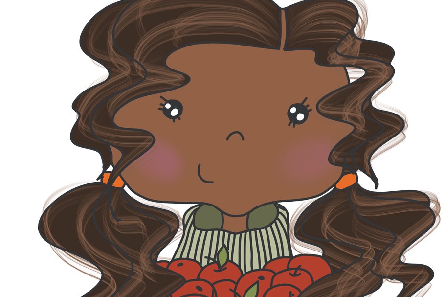 4套卡通可爱女孩矢量插画 Collection of 4 Sets Cute Girls插图(1)