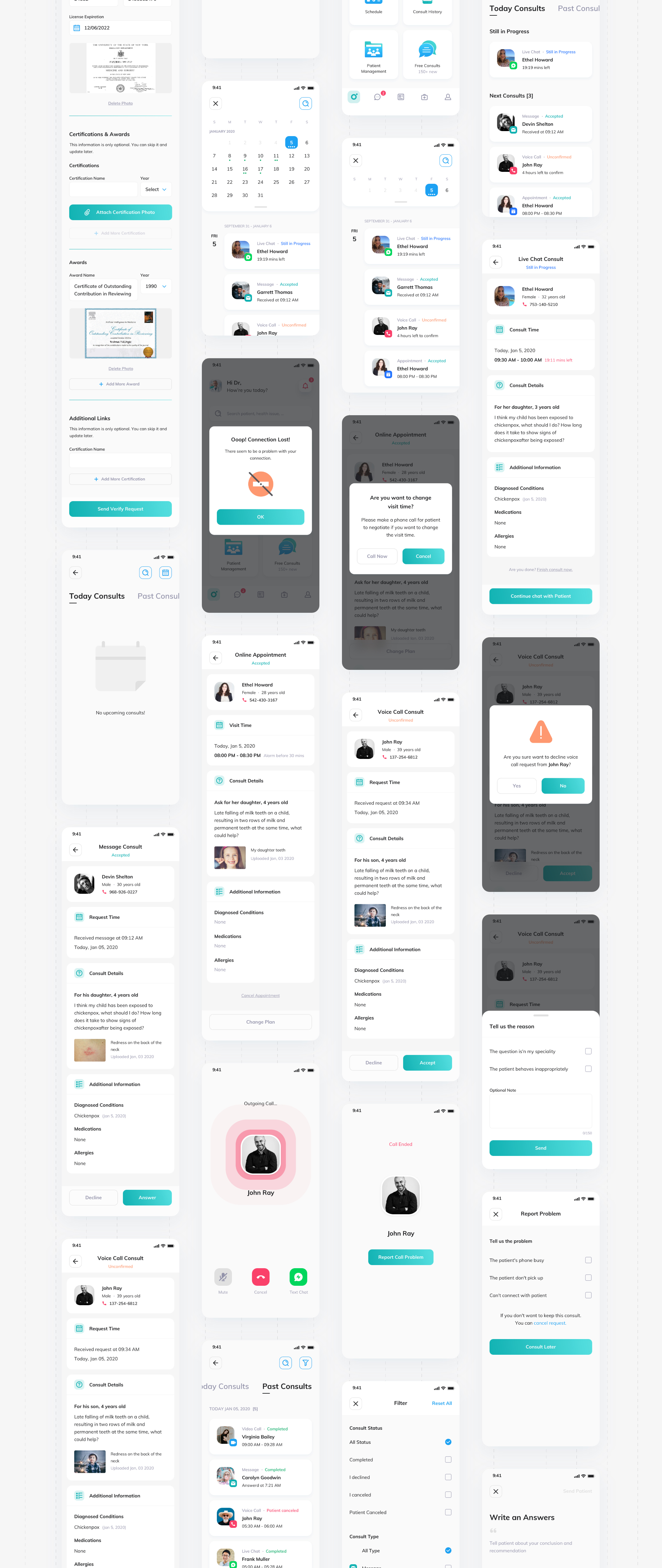 素材库下午茶：医生医疗在线服务APP应用UI套件[Sketch]插图(2)