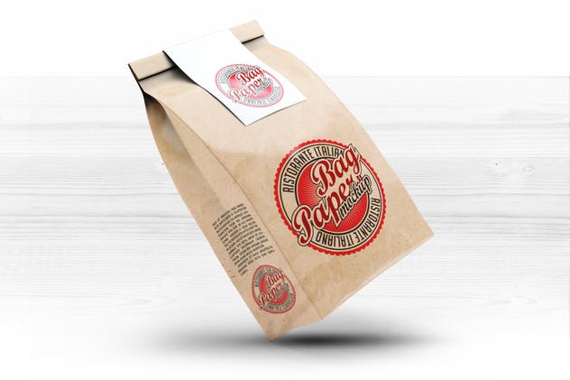 牛皮纸外带打包纸袋样机模板 Paper Bag Mock-Up插图(7)