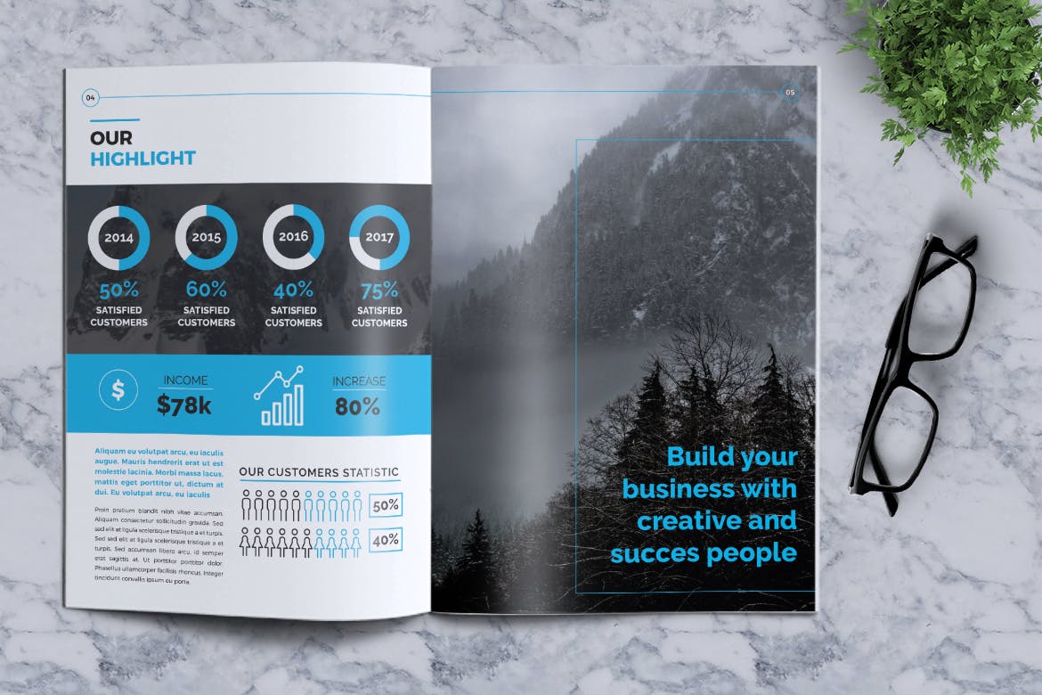 时尚清新简约的房地产楼书品牌手册画册时尚杂志书籍装帧设计模板插图(2)