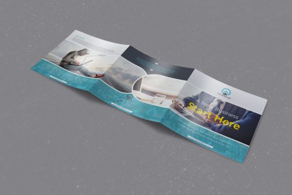 企业简介三折页宣传单设计模板v2 Corporate Square Trifold Brochure Vol 2