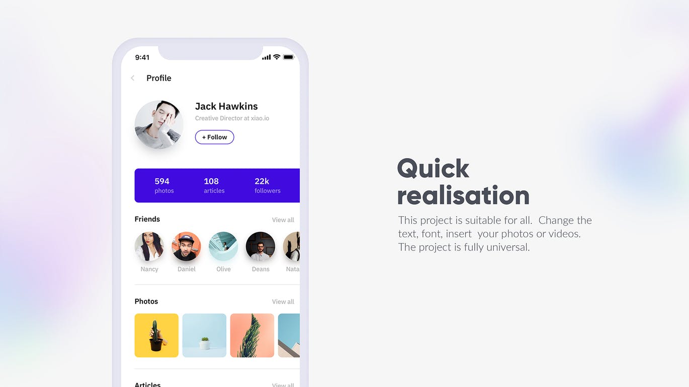 APP应用UI界面设计效果图预览白色iPhone手机样机套装 White iPhone Mockup插图(1)