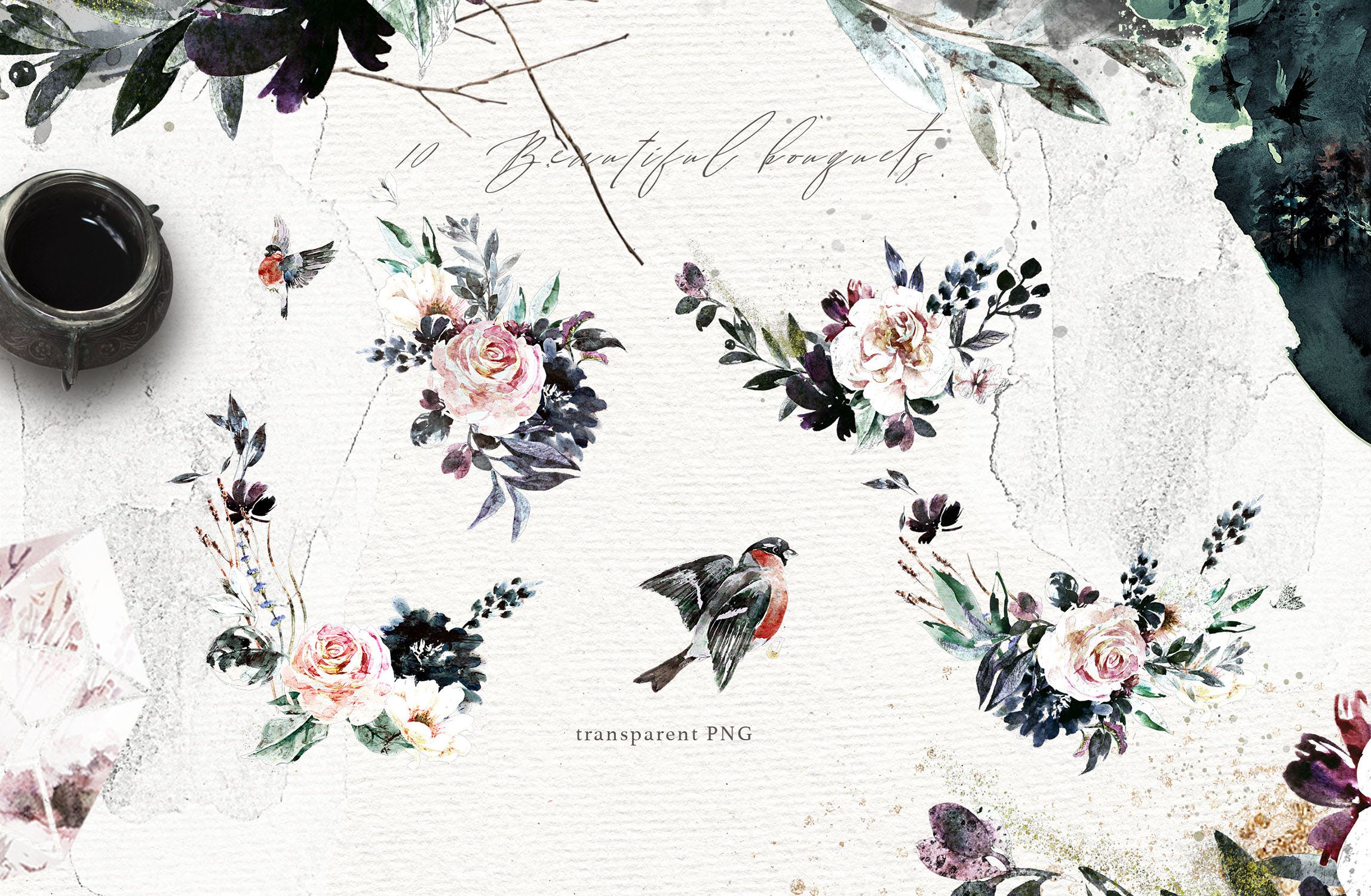 高品质梦幻水彩矢量插画素材大合集[1.88GB] Fantasy illustrations “Once in the dream”插图(1)