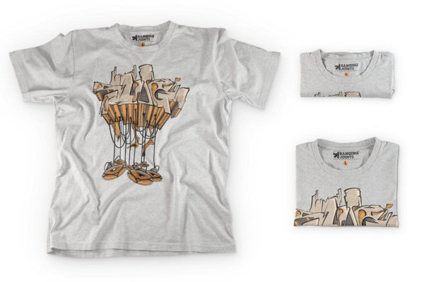 时尚印花T恤演示服装样机 Heather T-Shirt Presentation Mockup