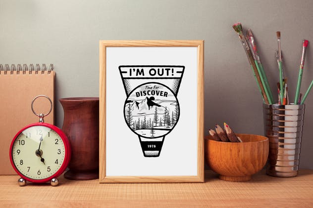 复古风格户外运动Logo模板v1 Retro Travel Logo / Vintage Camp Emblem / Patch插图(4)