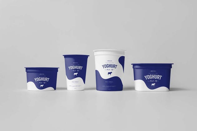 酸奶杯样机模板2 Yoghurt Cup Mock-up 2插图(5)