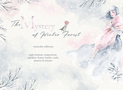 神奇和优雅的冬季森林素材合辑下载3.31GB[png,jpg,abr]