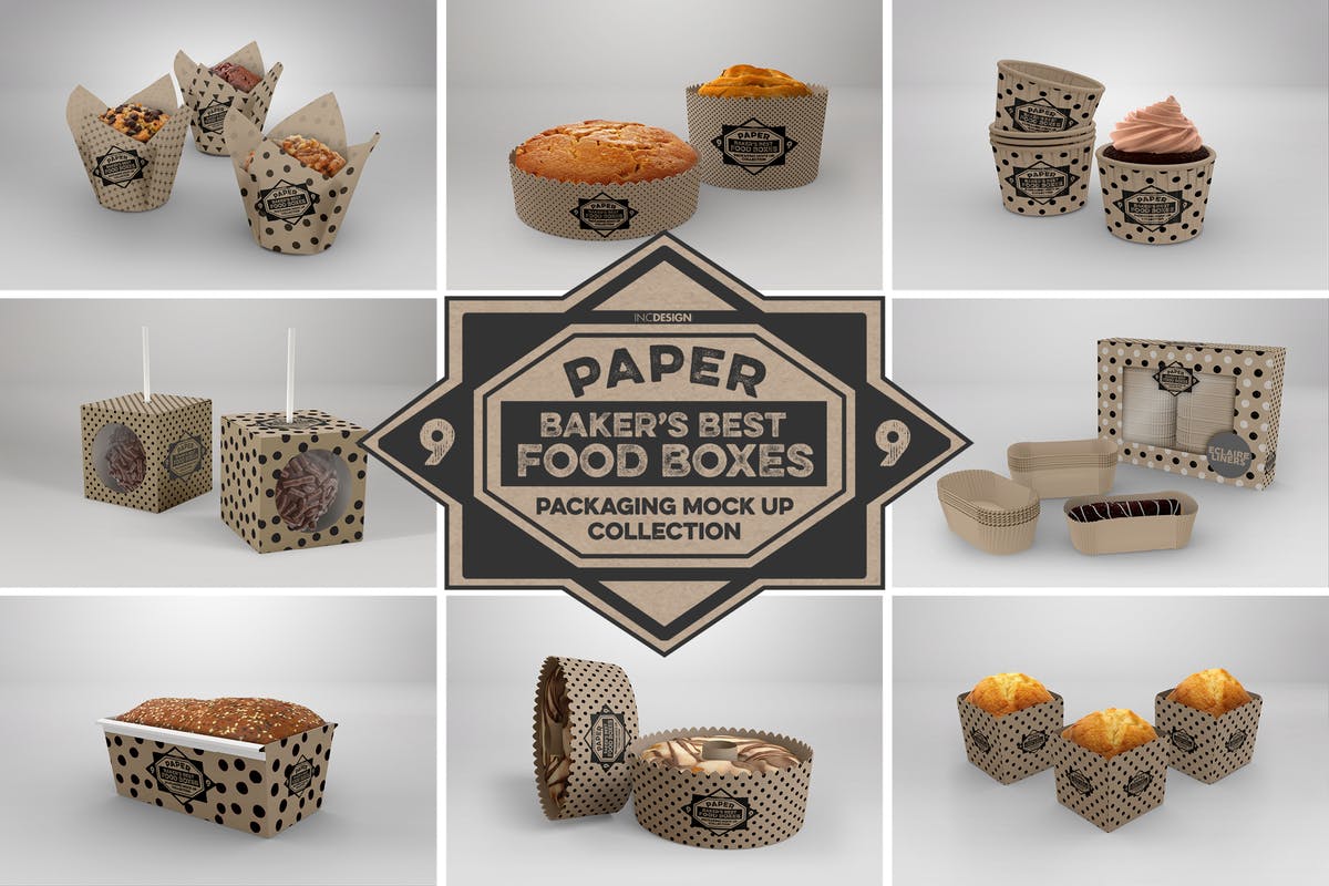 纸张材质食物包装样机v09 Vol. 09 Paper Food Packaging Mockups插图