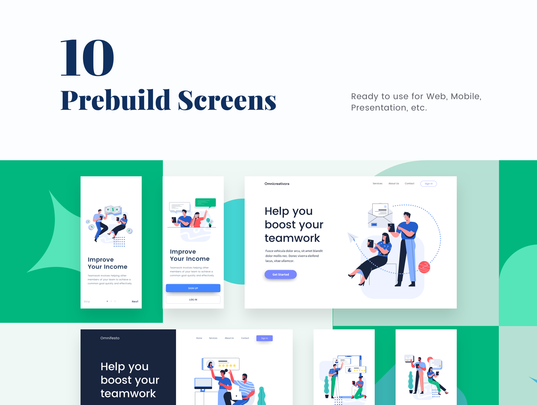 素材库下午茶:电子商务网站设计矢量插画集插图(1)
