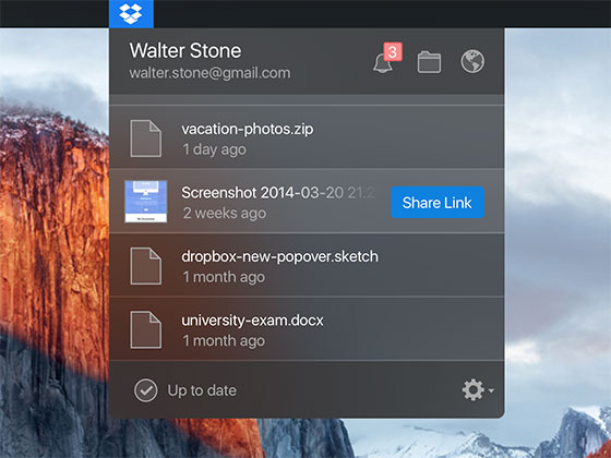 Dark Dropbox Popover素材之家精选sketch素材