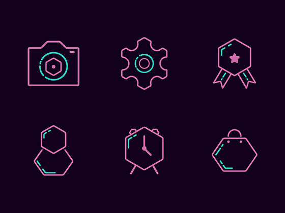 六边形线性图标素材之家精选sketch素材