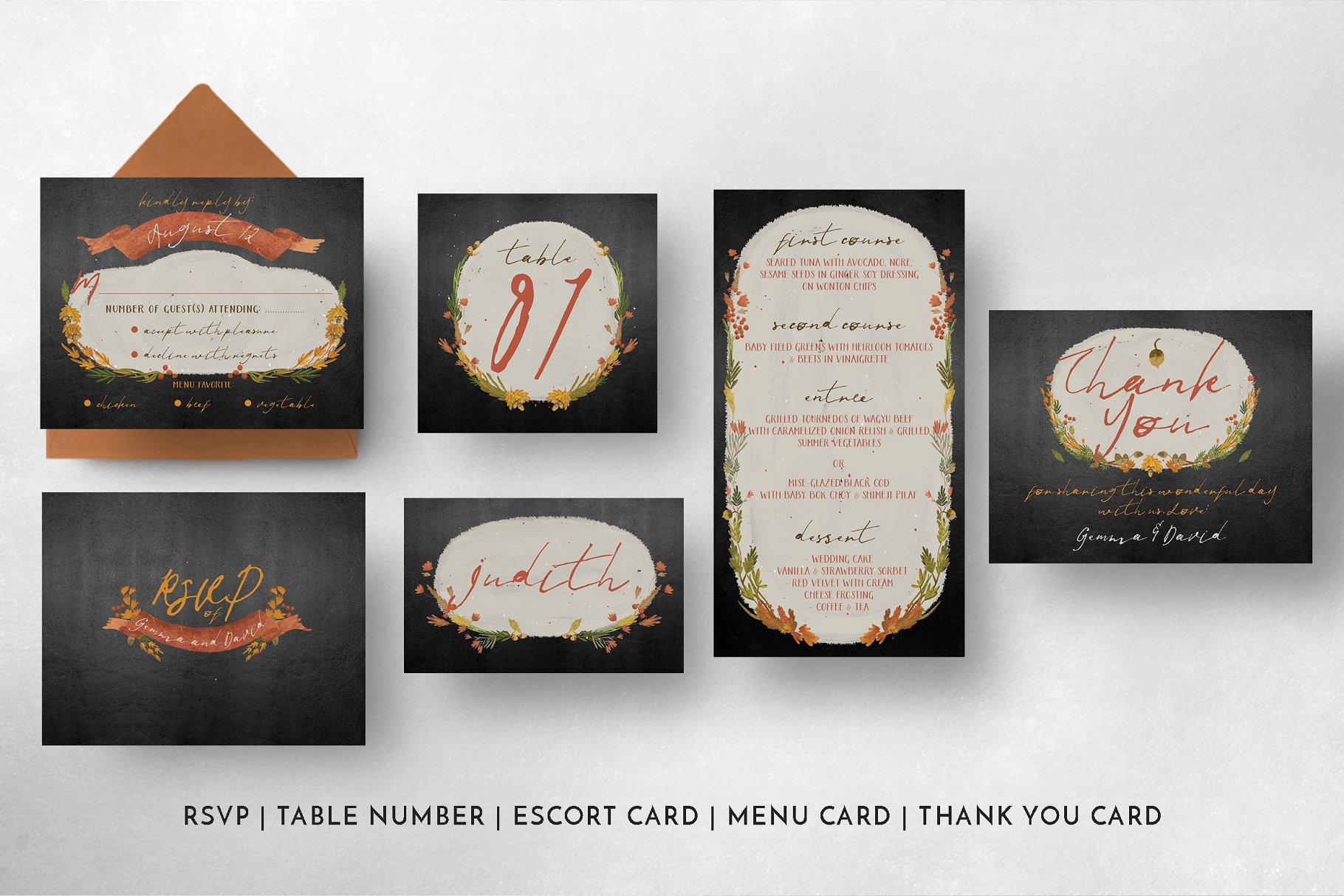 秋季花卉婚礼设计素材套装 Autumn Floral Wedding Suite插图(11)