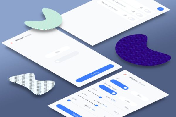 互联网智能家居APP应用界面阴影版UI套件 Smart Home Shades Mobile Ui