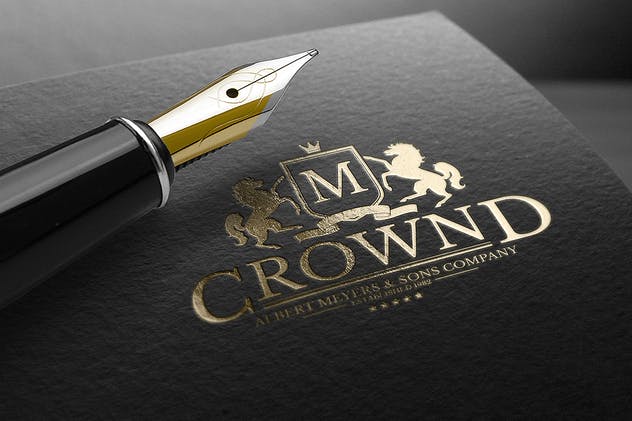 Logo商标烫金印刷效果图素材库精选模板v2 Logo Mock-Up / Exclusive Paper Edition 2插图(2)