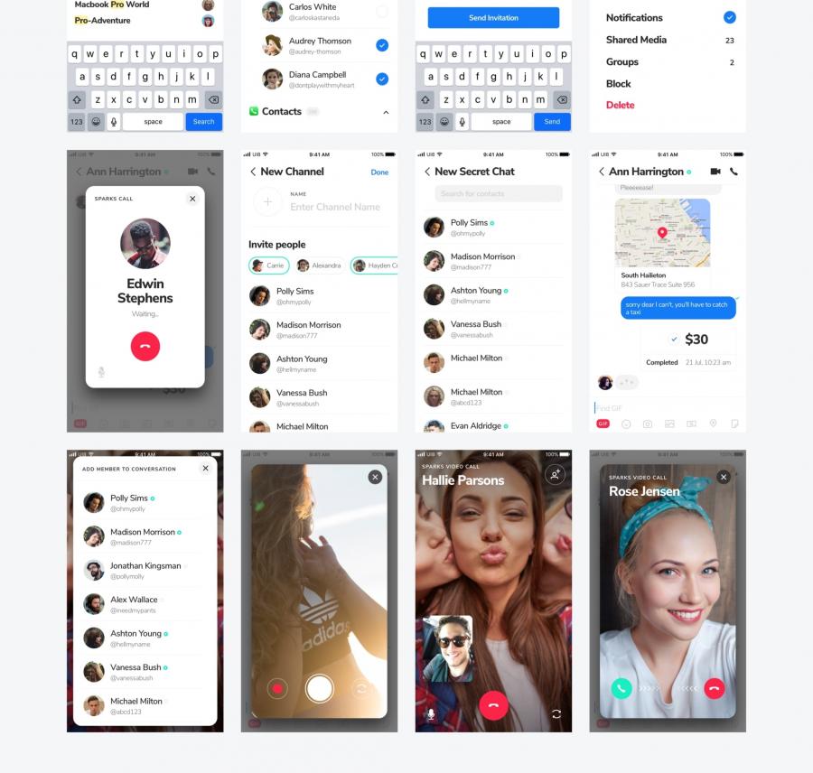 素材库下午茶：专业的iOS11 APP 消息 UI套装打包下载[XD,Sketch,PSD]插图(6)