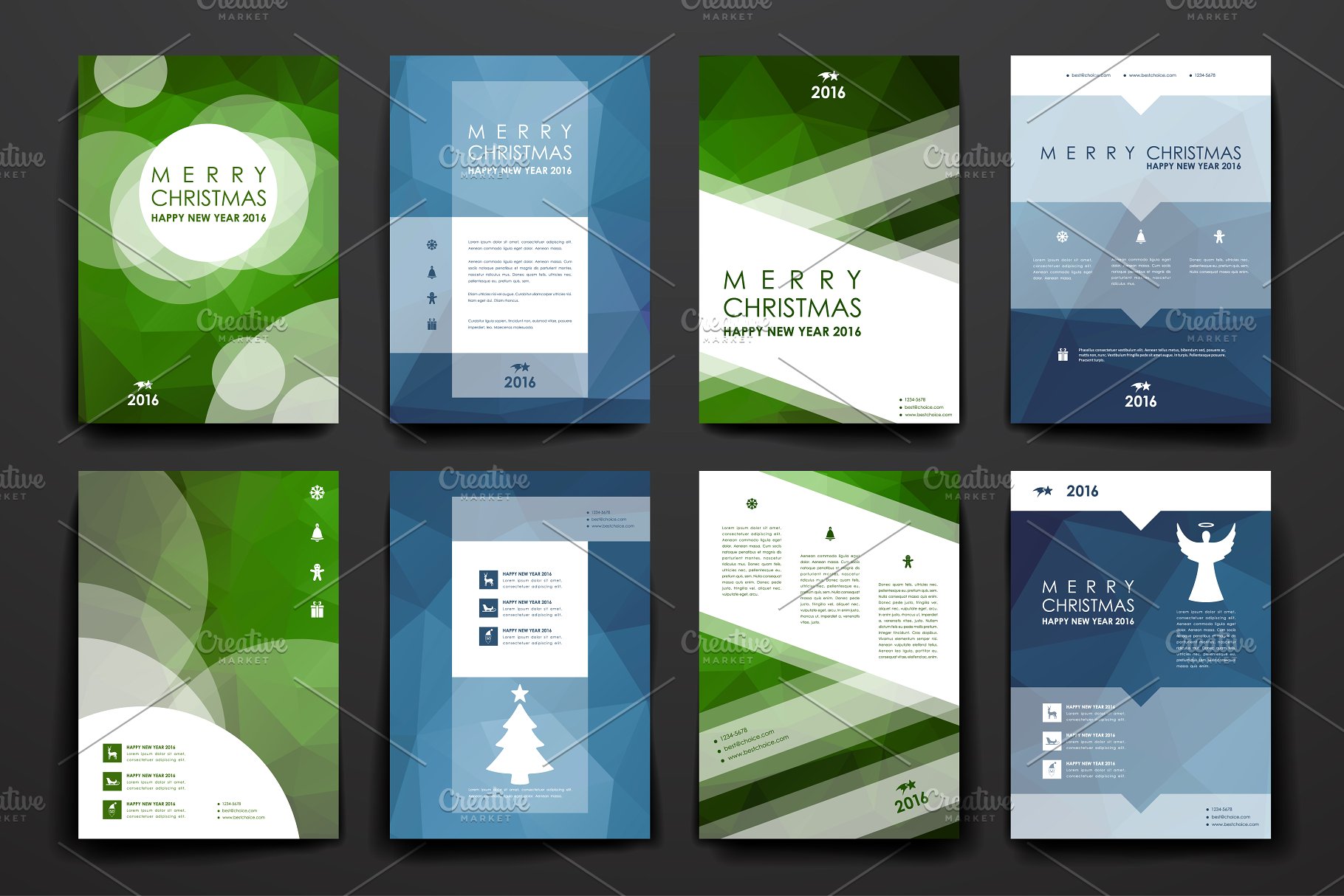 圣诞节主题小册子模板 Merry Christmas Brochures插图(24)