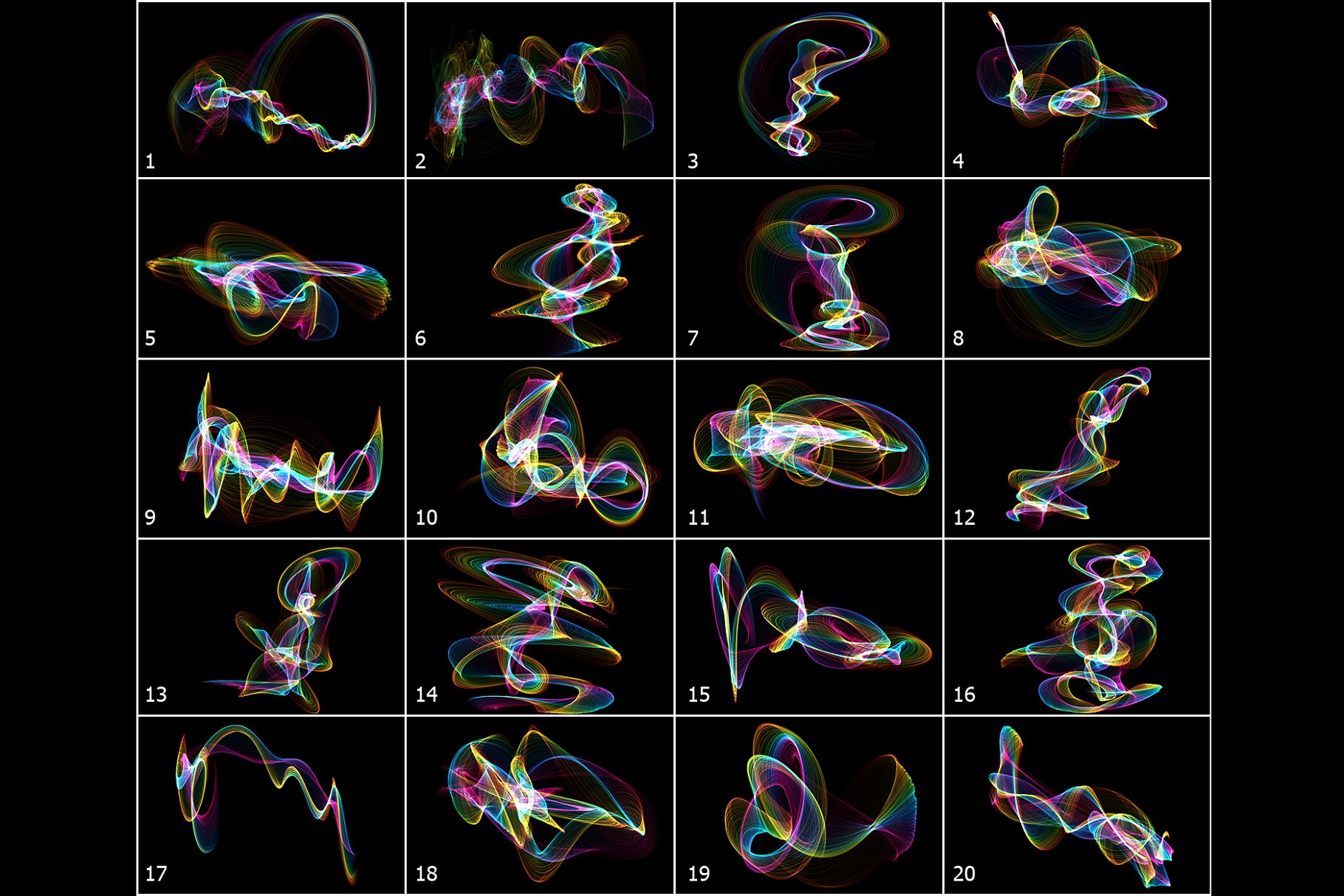5K高清分辨率彩虹特效叠层素材 5K Rainbow Fluo Ink Overlays插图(3)