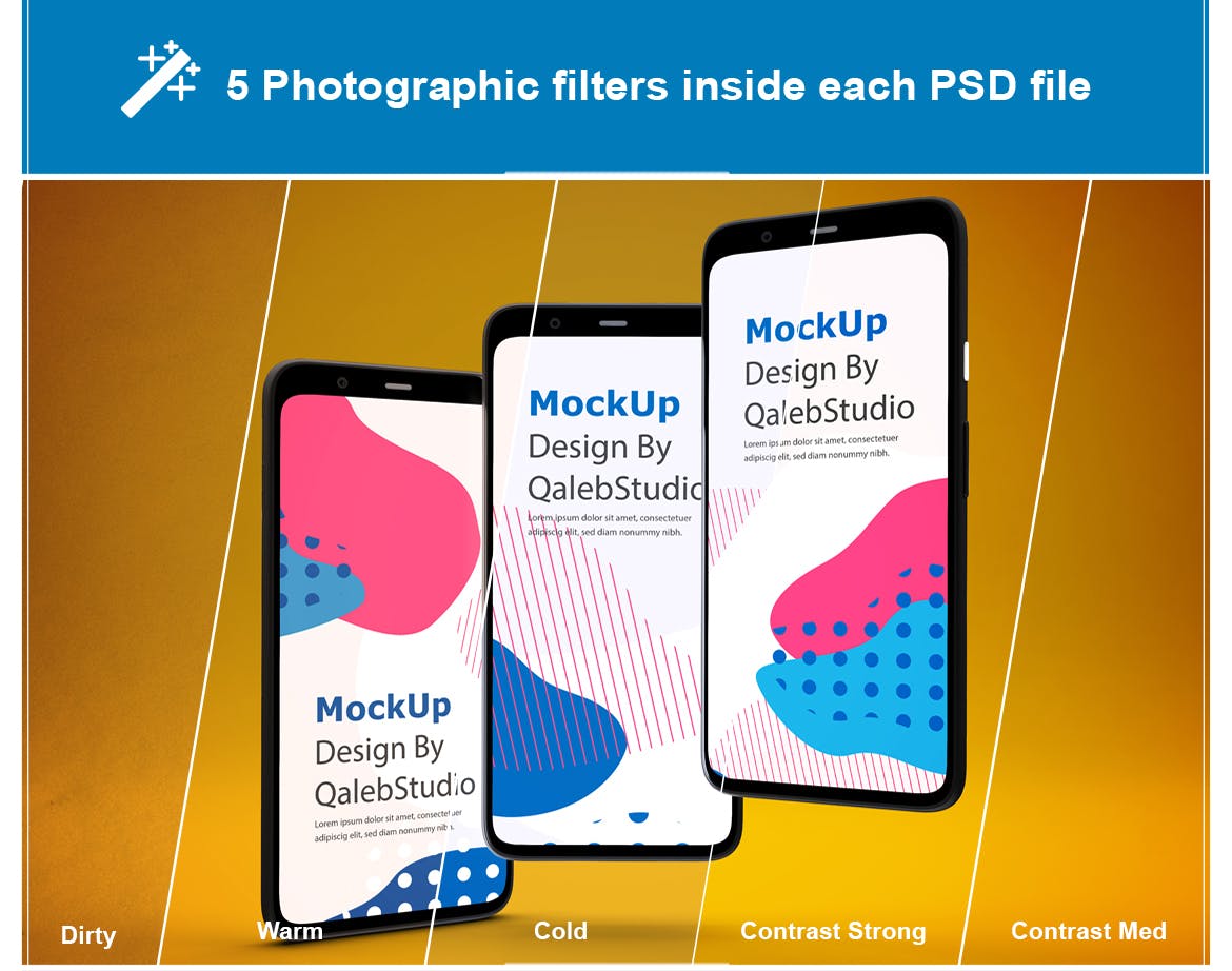 谷歌手机Pixel 4多种展示角度素材库精选样机模板 Pixel 4 Mockup插图(1)