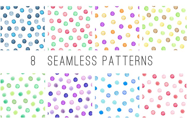 68款水彩斑点和无缝图案 Watercolor Textures and Patterns插图(1)