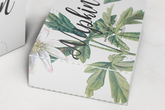 餐巾纸盒包装样机 Napkin Box Mockup插图(10)