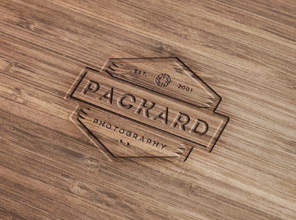 木刻效果Logo设计效果图样机模板 Wood Engraved Logo Mockup with Photoshop
