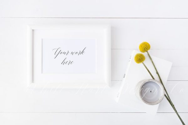 春季系列相框样机模板 Frame mock up – styled stock photo