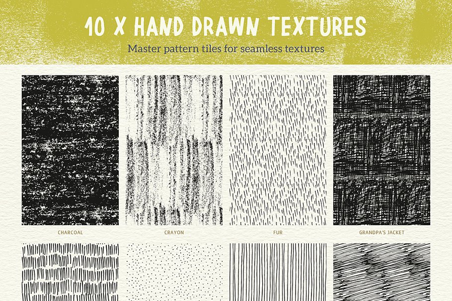 泡沫辊墨印&手绘图案纹理合集 Tasty Texture Pack插图(4)