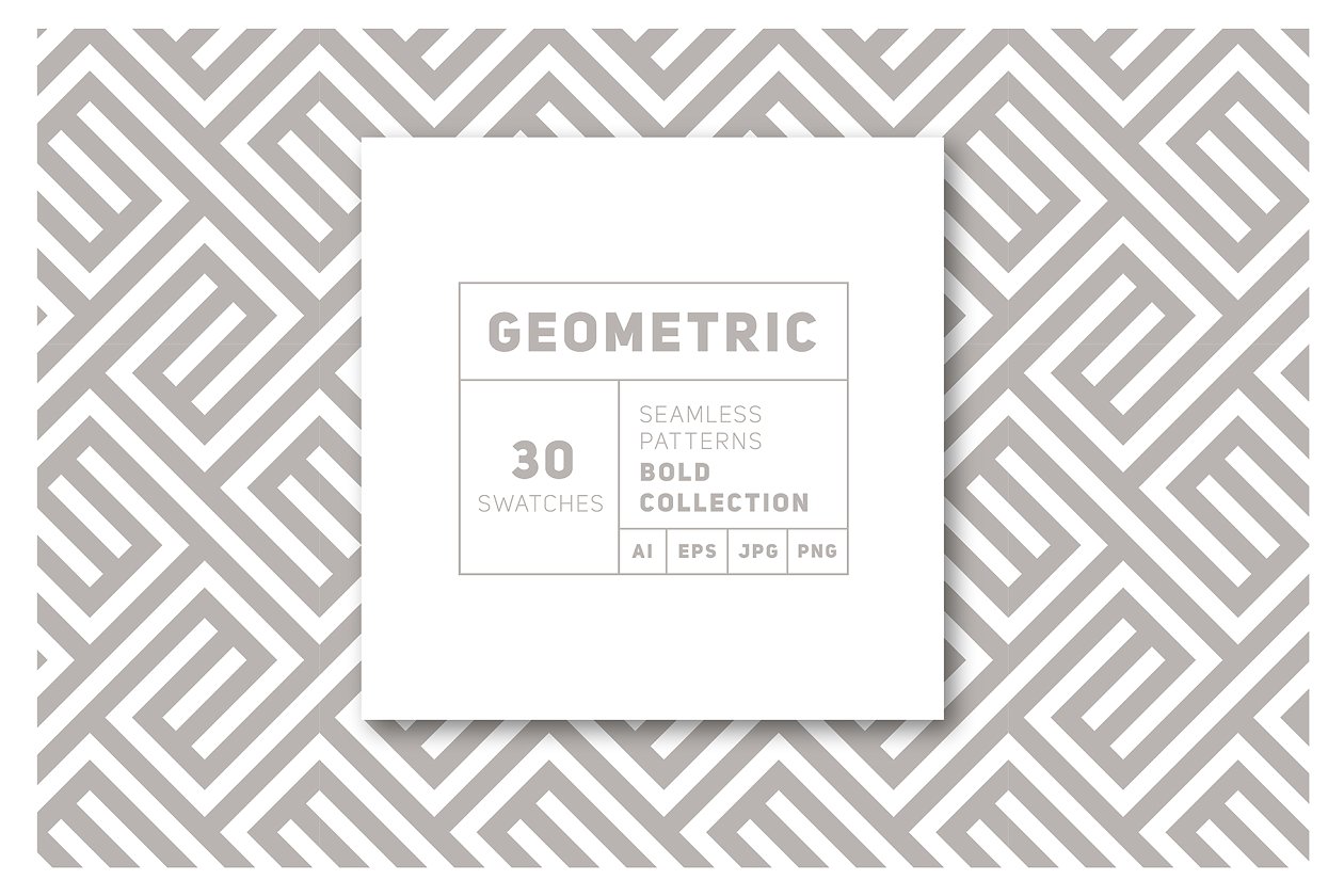 粗线条无缝纹理 Bold Seamless Patterns Set插图