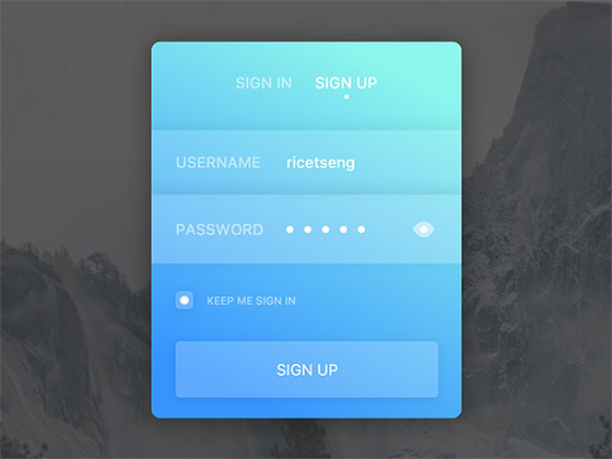 Blue Sign Up素材之家精选sketch素材