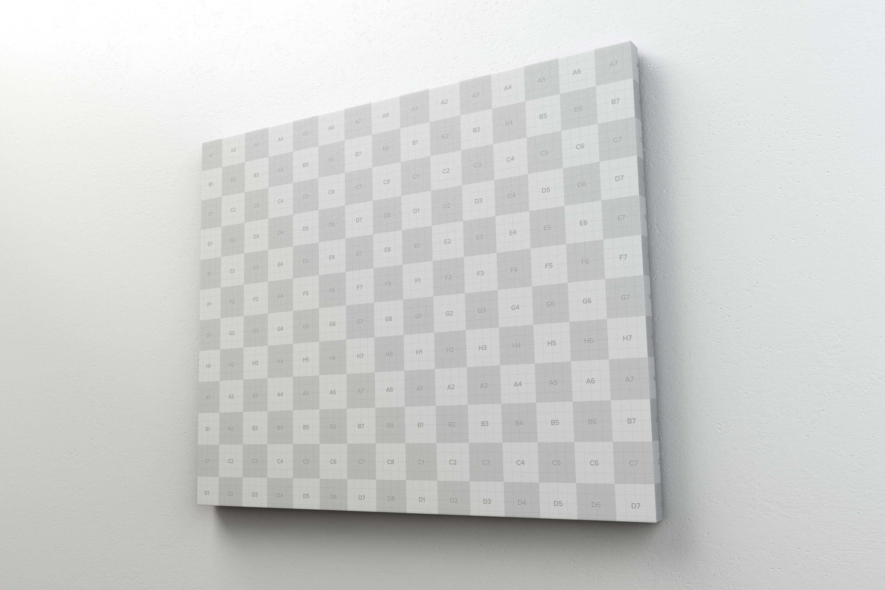 室内帆布画布油画艺术品展览样机02 Landscape Canvas Frame Mockup Hanging on Wall in Perspective 02插图(2)