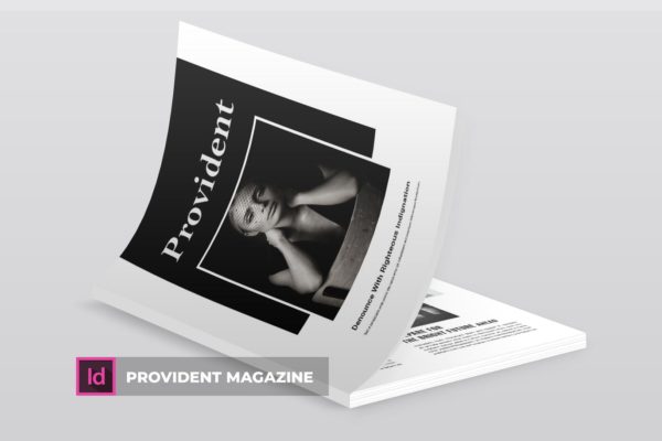 高端摄影主题A4素材库精选杂志版式设计INDD模板 Provident | Magazine Template