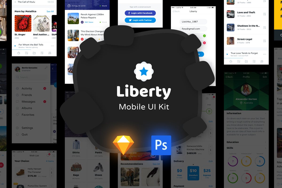 社交电商类 APP UI 套件 Liberty Mobile UI Kit插图