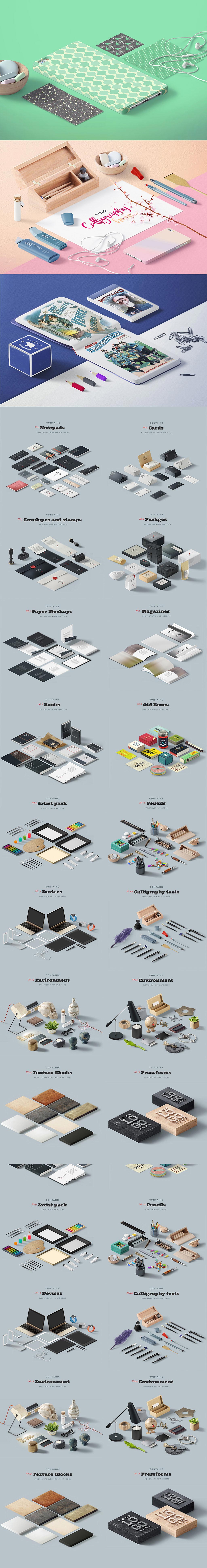 高品质的VI设计展示模型MOCKUP套装下载(PSD,10GB,完整版)