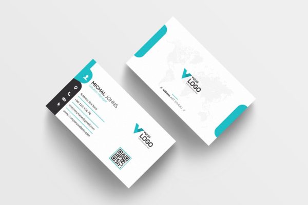 世界地图背景企业素材库精选名片模板 Business Card