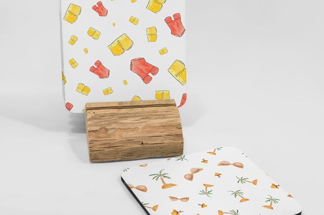 夏季可爱手绘水彩无缝插图 Watercolor Summer Patterns插图(8)