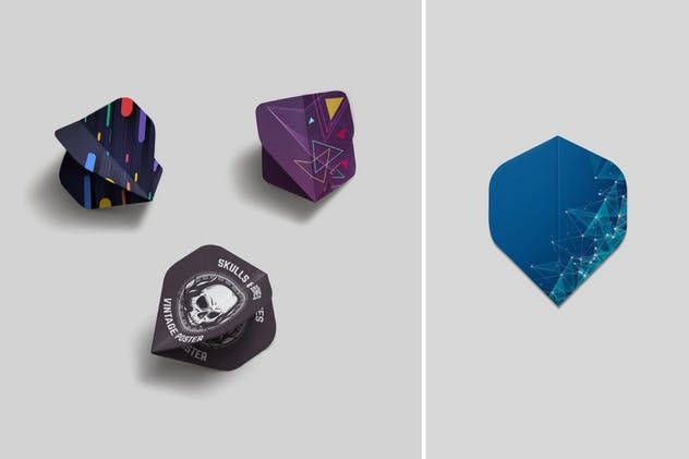 飞镖图案设计样机展示模板 Dart Flight Mockups插图(3)