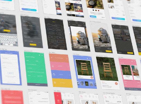 一套时髦的电商APP模板 Posh E-commerce UI Kit Sketch Freebie