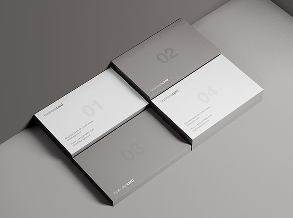 现代简约风企业名片设计图预览样机 Modern Business Card Mockup