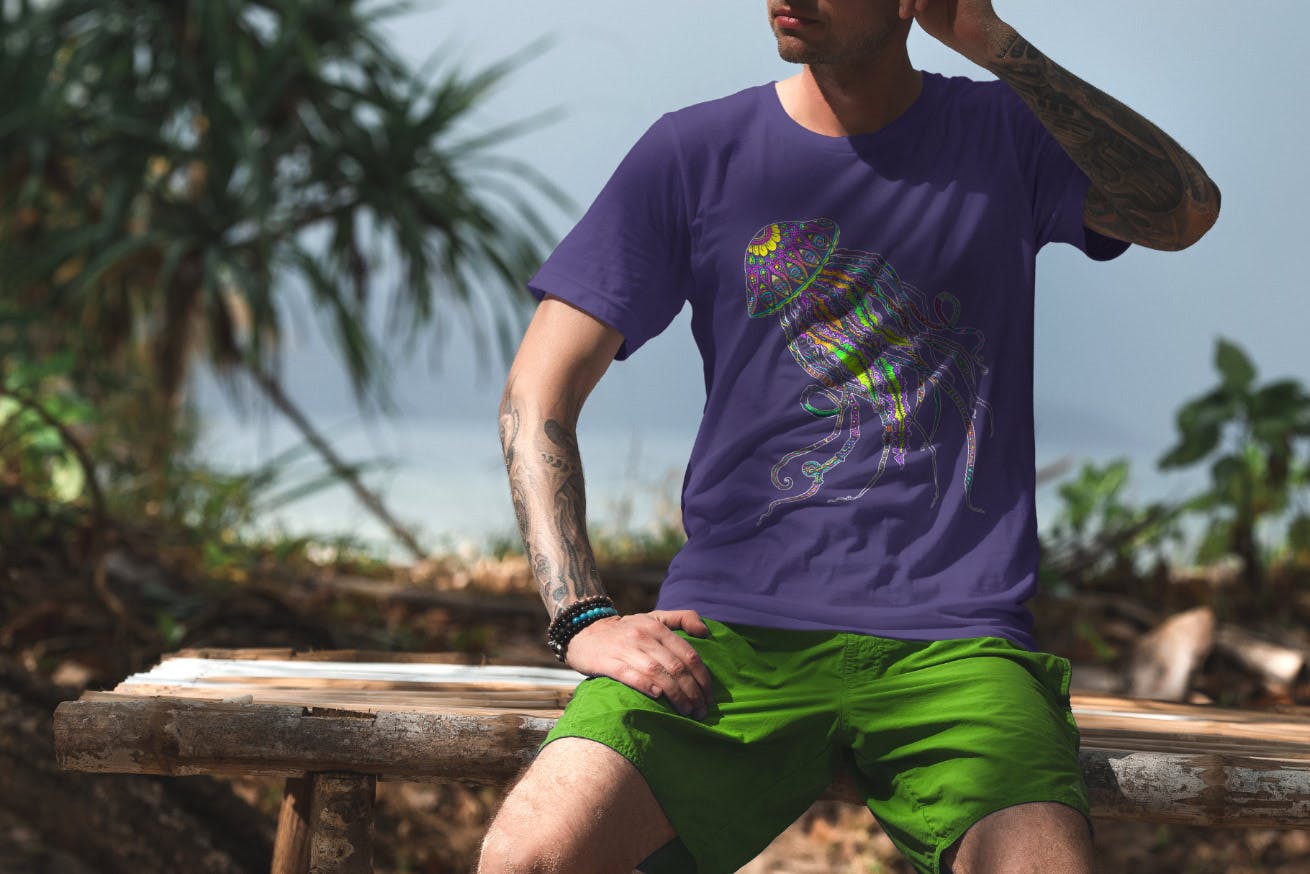 度假系列-女士性感背心印花图案设计图样机素材库精选v3 T-Shirt Mockup Vacation Edition Vol. 3插图(5)