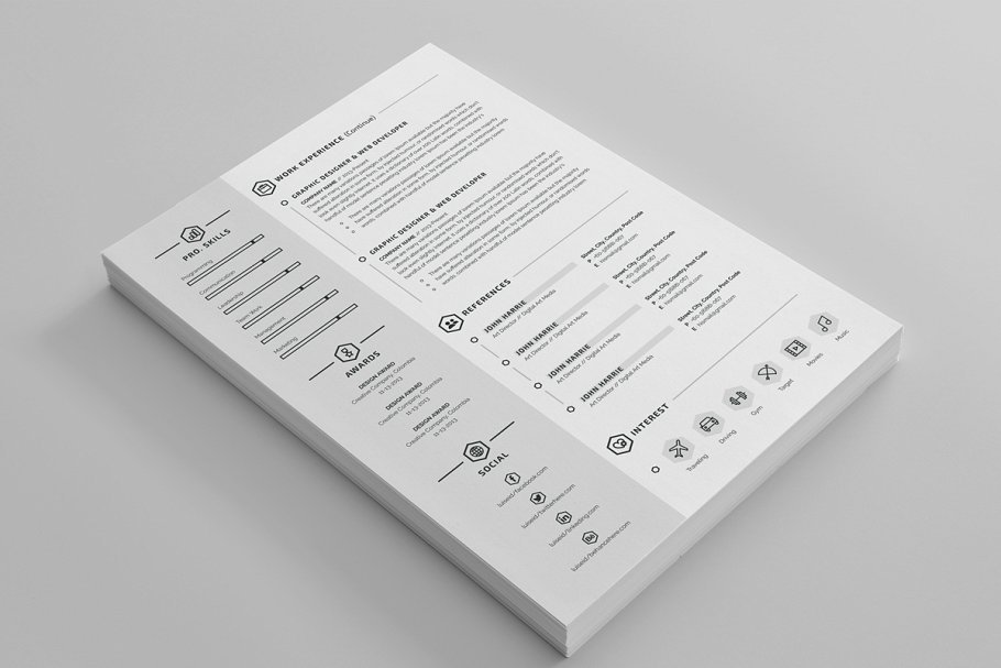 极简主义风格简历模板 Minimal Resume/CV插图(2)