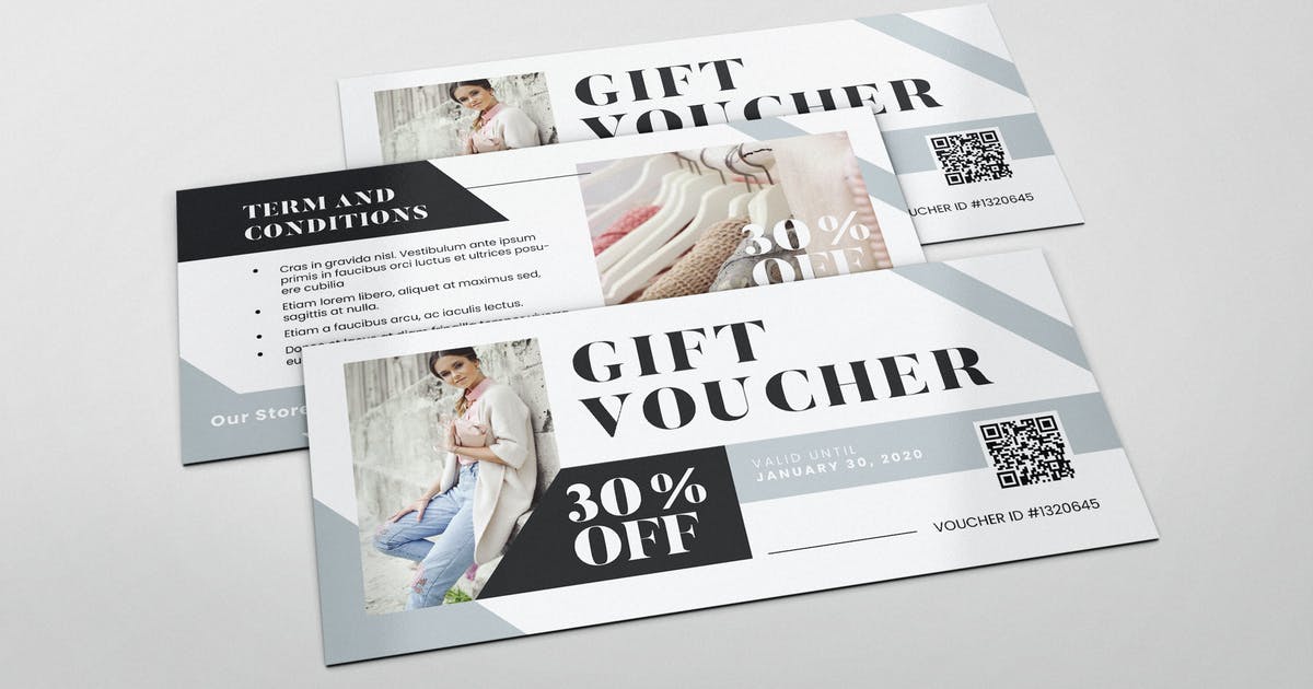 时尚精品店礼品券＆优惠券AI&PSD模板素材 Fashion Boutique AI and PSD Gift Voucher插图