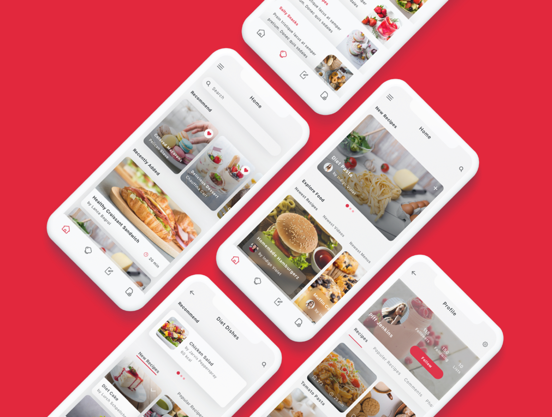 素材库下午茶：美食社交订餐点餐类APP UI KIT套装模板下载 app设计app界面设计Sketch素材Sketch模板 [Sketch,XD]插图