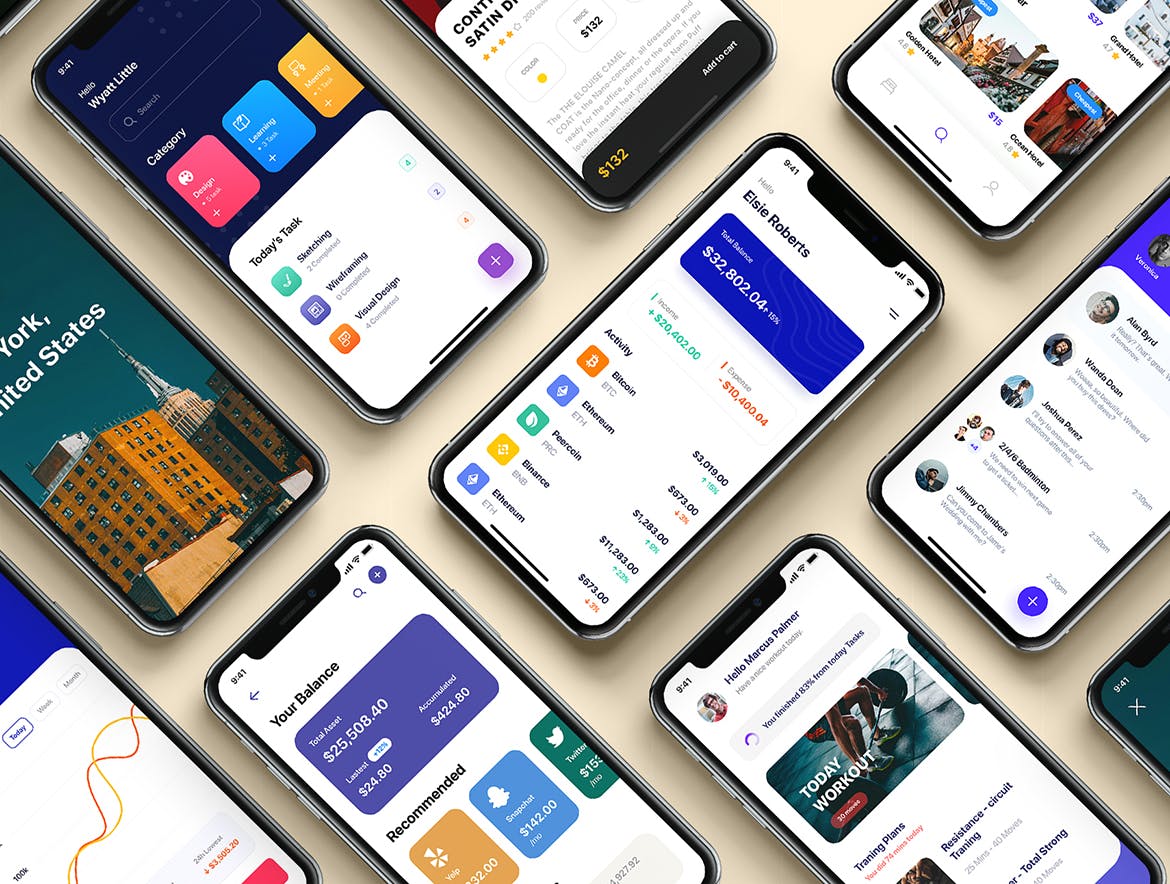 信用卡生活APP应用UI界面设计SKETCH模板 PLATIN – Multipurpose Card-based_SKETCH插图(1)