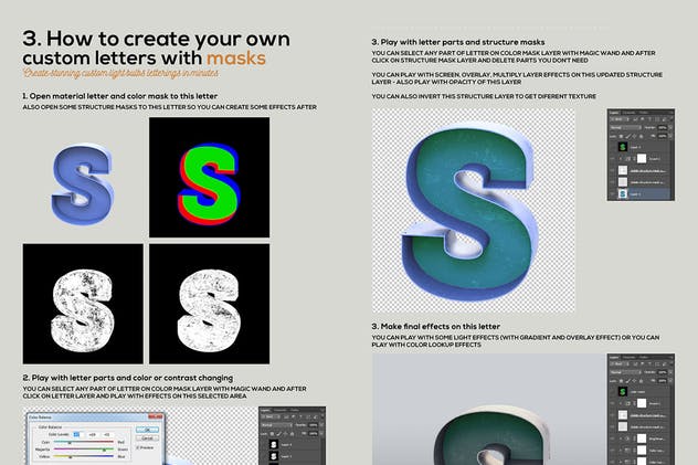 大帐篷灯泡装饰金属字体场景模板6 Marquee Light Bulbs Chaos 6 – Black 2 Lettering插图(7)