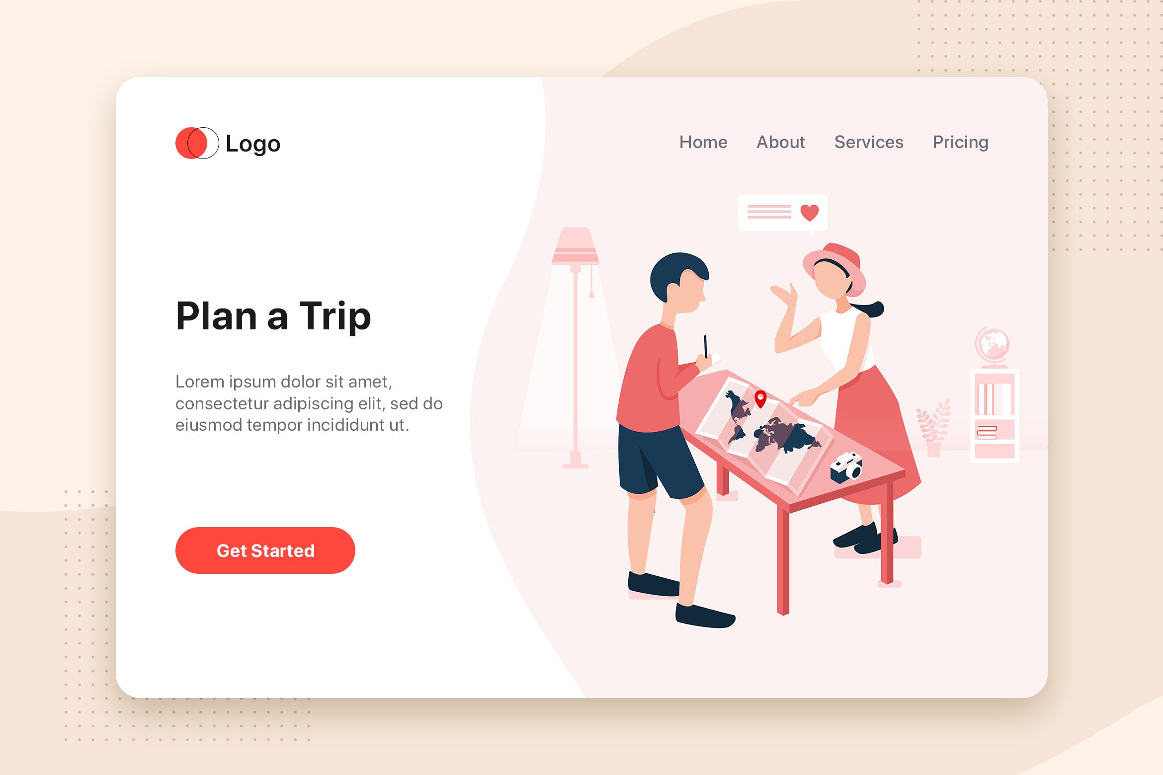 旅行计划-旅行主题扁平设计风格矢量插画v2 Plan a Trip – Travel flat illustration concept插图