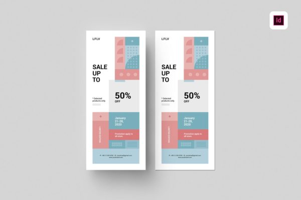 时装促销卖场X展架横幅广告Banner设计模板 Roll-up Banner