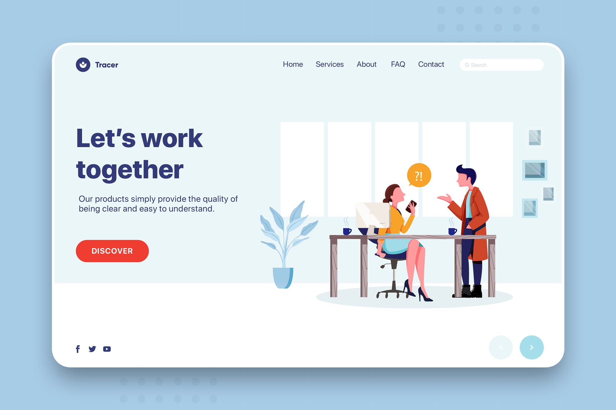 员工提问场景网页Banner&落地页设计素材库精选 Employee Asking a Question Landing Page插图
